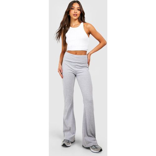 Pantalón De Campana Para Yoga Con Cintura Elástica Y Tela Jersey De Algodón - boohoo - Modalova