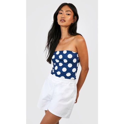 Top a fascia a pois, Navy - boohoo - Modalova