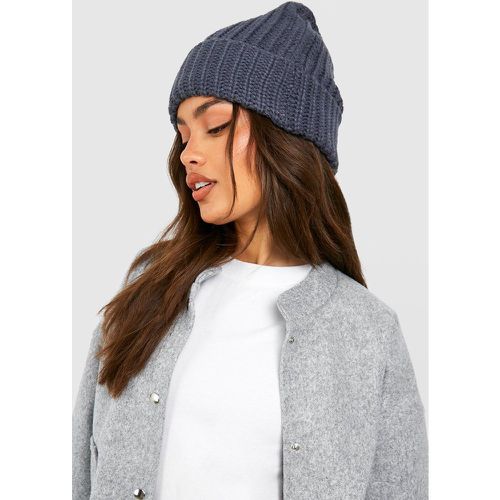 Berretto Beanie in maglia a coste spesse - boohoo - Modalova