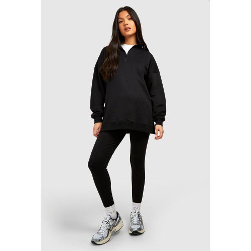 Set felpa Premaman oversize con zip corta & legging - boohoo - Modalova