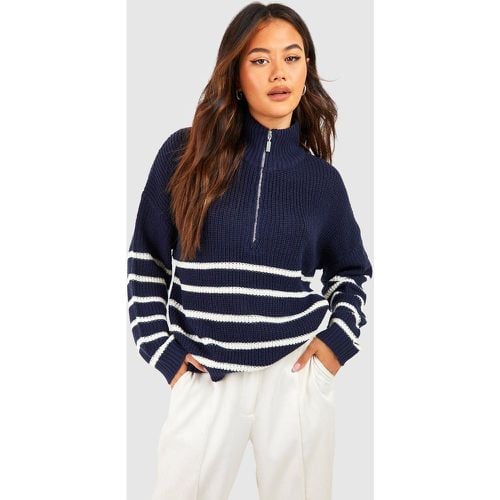 Maglione a righe verticali con zip - boohoo - Modalova