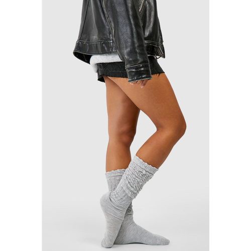 Calcetines Holgados De Punto, Gris - boohoo - Modalova