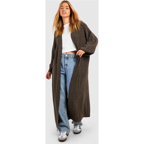 Cardigan maxi in maglia morbida a coste miste - boohoo - Modalova