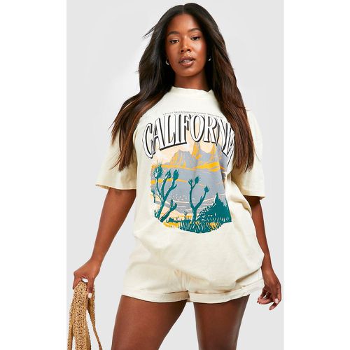 Camiseta Plus Oversize Con Estampado De California Western - boohoo - Modalova