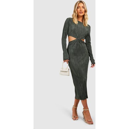 Vestito longuette plissettato con cut-out - boohoo - Modalova