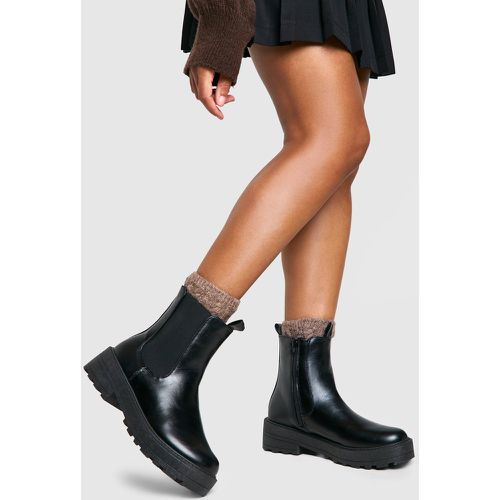 Botas Chelsea De Holgura Ancha Gruesas Con Etiqueta - boohoo - Modalova