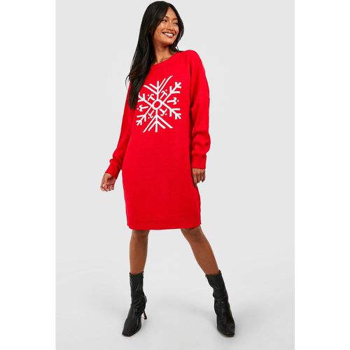 Vestito in maglia natalizio con fiocchi di neve - boohoo - Modalova