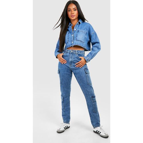 Jeans Cargo Basic Slim Fit, Grigio - boohoo - Modalova
