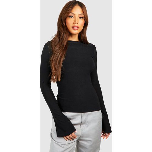 Top Tall De Manga Larga Premium Suave Con Cuello De Caja - boohoo - Modalova