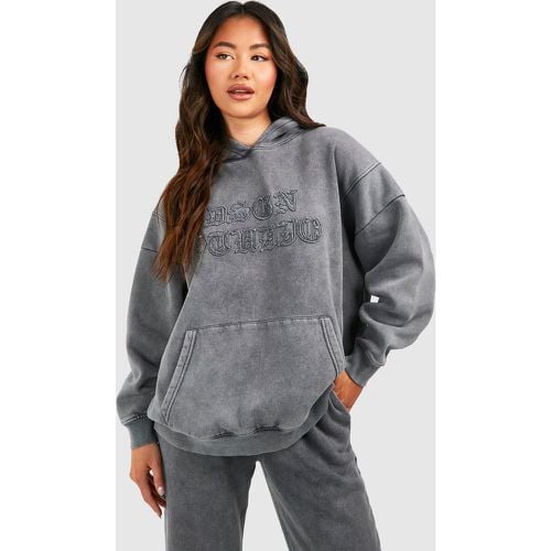 Sudadera Con Capucha Oversize Desteñida Con Aplique De Tela Dsgn Studio - boohoo - Modalova