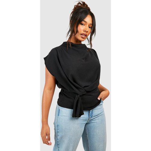 Blusa Plus Size con scollo a cappuccio e nodo - boohoo - Modalova