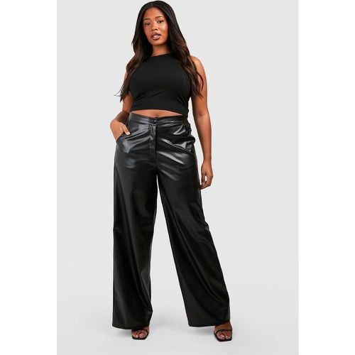 Pantaloni a gamba ampia Plus Size in PU - boohoo - Modalova