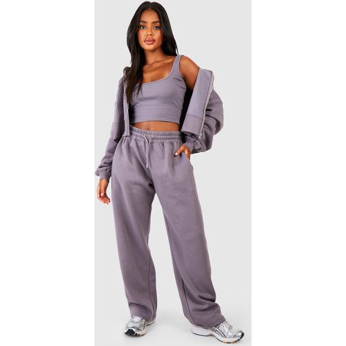 Tuta sportiva in 3 pezzi crop top con fondo profondo e cappuccio - boohoo - Modalova