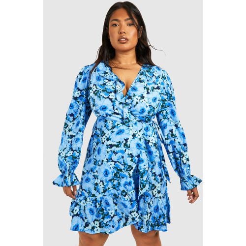 Vestito scaldacuore Plus Size con stampa e arricciature - boohoo - Modalova