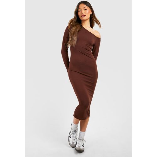 Vestido Midi De Manga Larga Asimétrico - boohoo - Modalova