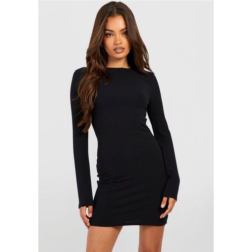 Vestido Mini De Manga Larga Y Canalé Suave Con Cuello Alto - boohoo - Modalova