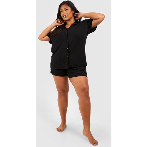 Pantaloncini pigiama Plus Size in jersey effetto vellutato - boohoo - Modalova