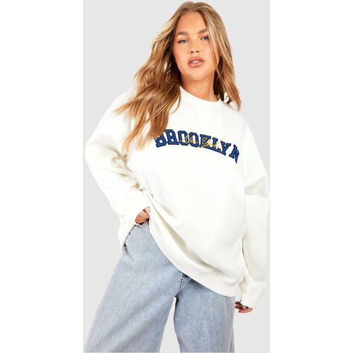 Sudadera Plus Oversize Con Aplique Brooklyn - boohoo - Modalova