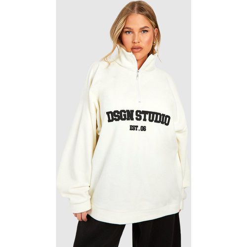 Sudadera Plus Oversize Con Bordado Dsgn Studio Y Cremallera A La Mitad - boohoo - Modalova