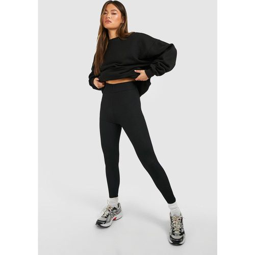 Legging modellanti a coste spesse con fascia in vita - boohoo - Modalova