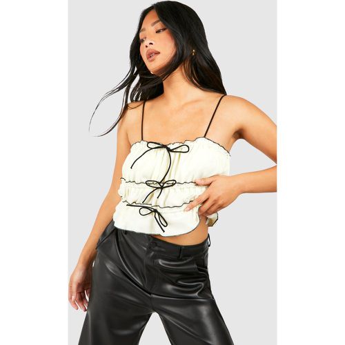 Top Petite Transparente Con Lazo - boohoo - Modalova