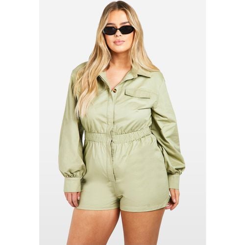 Tutina Plus Size a maniche lunghe stile Utility - boohoo - Modalova