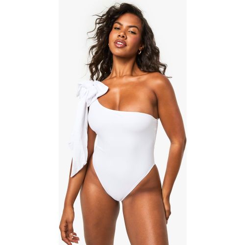 Bañador Con Un Hombro Descubierto Y Lazo Para Novia - boohoo - Modalova