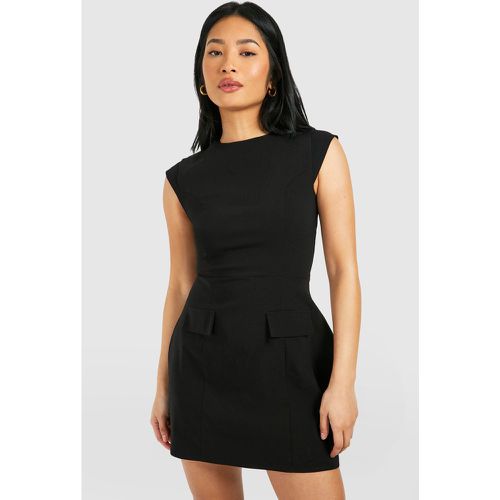 Vestido Petite Mini Entallado Estructurado Con Mangas Casquillo - boohoo - Modalova