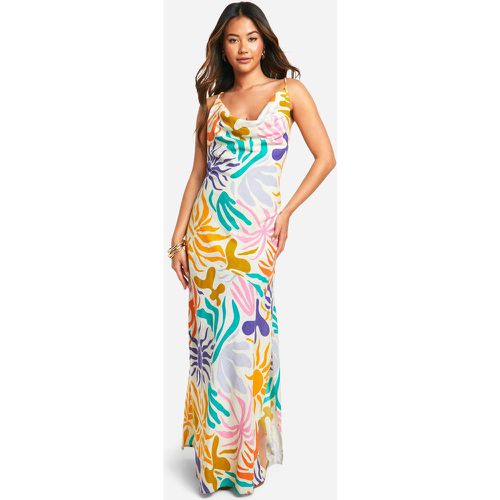 Vestito maxi in cotone in colori accesi con scollo a cappuccio - boohoo - Modalova