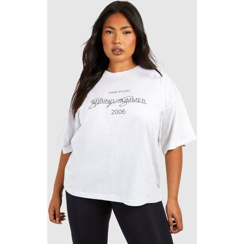 T-shirt Plus Size oversize con scritta Dsgn - boohoo - Modalova