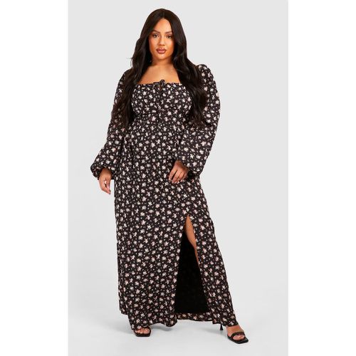 Vestito maxi Plus Size da Milkmaid a fiori piccoli con maniche a palloncino - boohoo - Modalova