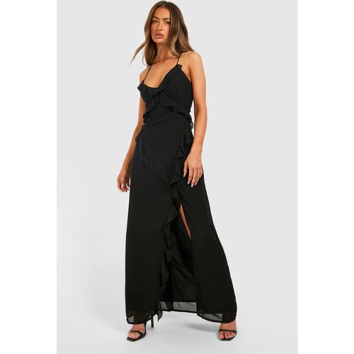 Vestito maxi in chiffon con arricciature - boohoo - Modalova