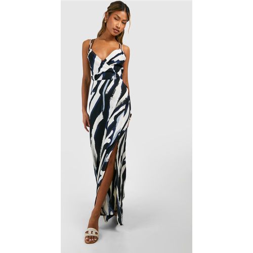 Zebra Strappy Maxi Dress, Negro - boohoo - Modalova