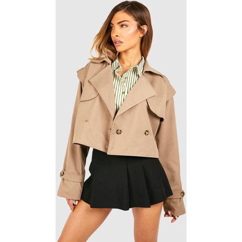 Gabardina Crop, Beige - boohoo - Modalova