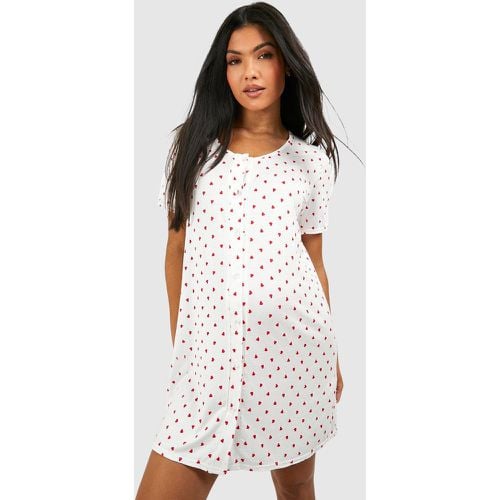 Camisón Premamá Con Botones Y Estampado De Corazones - boohoo - Modalova