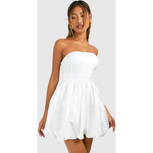 Bandeau Volume Mini Dress, Blanco - boohoo - Modalova