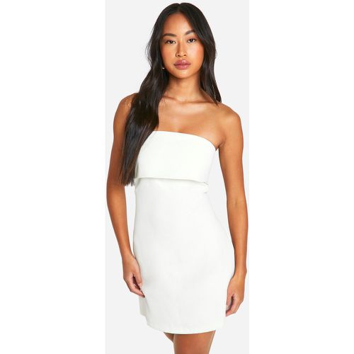 Tailored Bandeau Mini Dress, Blanco - boohoo - Modalova