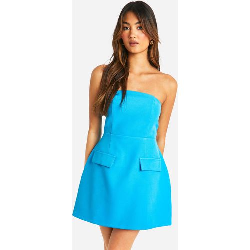 Bandeau Tailored Mini Dress, Azure - boohoo - Modalova