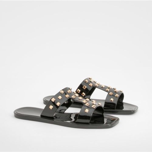 Stud Detail Sandals, Negro - boohoo - Modalova
