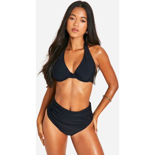 Top bikini con ruches e ferretto - boohoo - Modalova