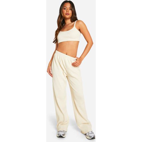 Conjunto De Pantalón De Pernera Recta Y Top Crop De Tela Gofre Con Escote En U - boohoo - Modalova