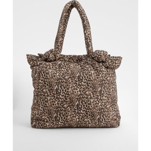 Nylon Leopard Knot Handle Tote Bag - boohoo - Modalova
