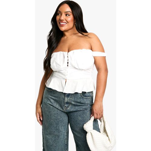 Top Plus Estilo Corsé Con Volante - boohoo - Modalova