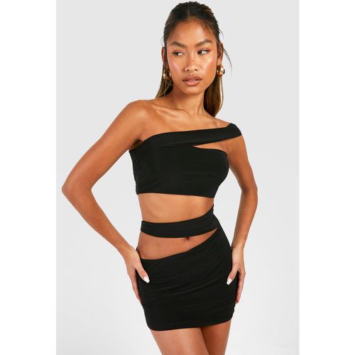 Vestido Mini Con Abertura, Negro - boohoo - Modalova