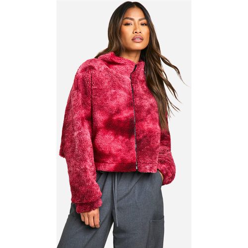 Giacca Bomber squadrata in fantasia tie dye con stampa Teddy - boohoo - Modalova