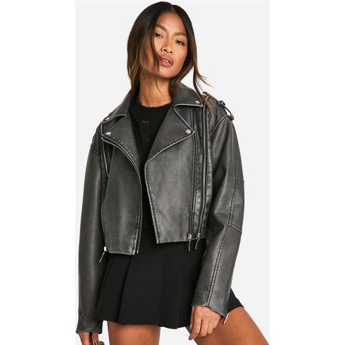 Chaqueta Motera De Cuero Sintético - boohoo - Modalova