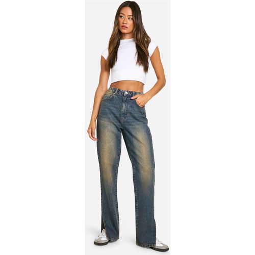 Jeans dritti Tall Basics con spacco sul fondo - boohoo - Modalova