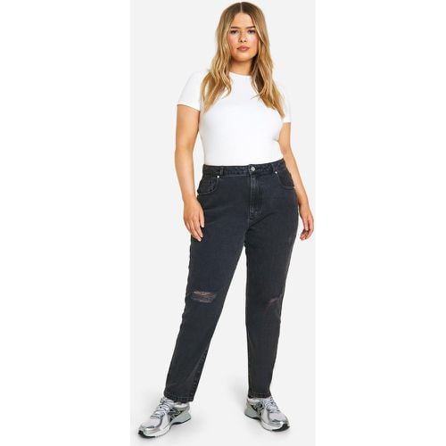 Jeans Mom Plus Size Basics a vita alta strappati - boohoo - Modalova