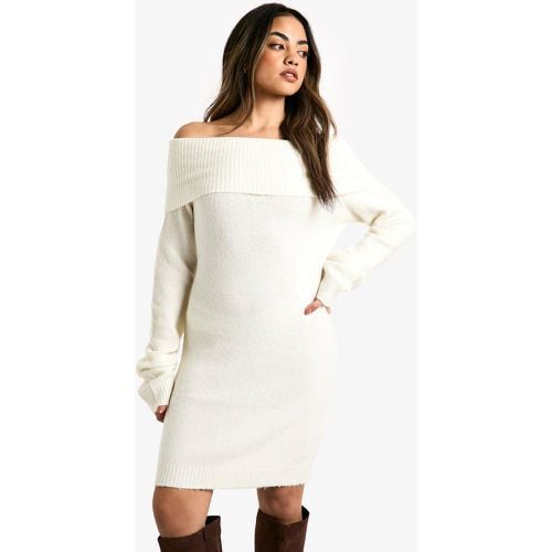 Vestido Jersey Mini De Canalé Con Escote Bardot - boohoo - Modalova