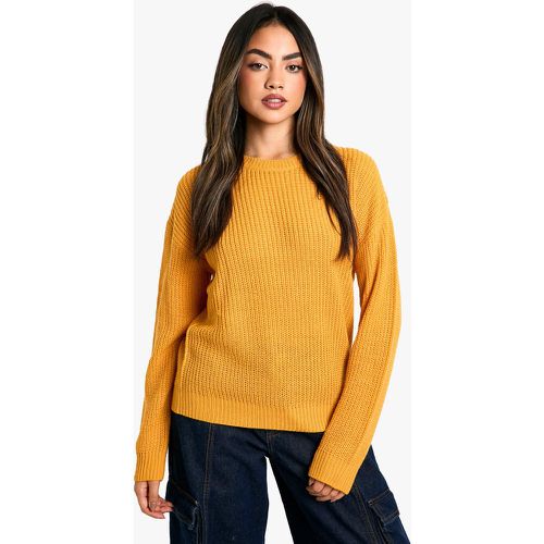 Maglione a girocollo Basic, Giallo - boohoo - Modalova